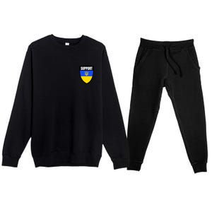 Tatical Support Ukrainian Flag Shield I Stand With Ukraine Military Premium Crewneck Sweatsuit Set