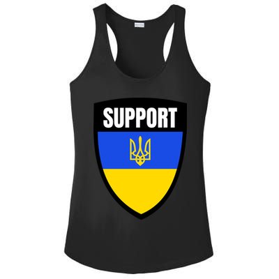 Tatical Support Ukrainian Flag Shield I Stand With Ukraine Military Ladies PosiCharge Competitor Racerback Tank