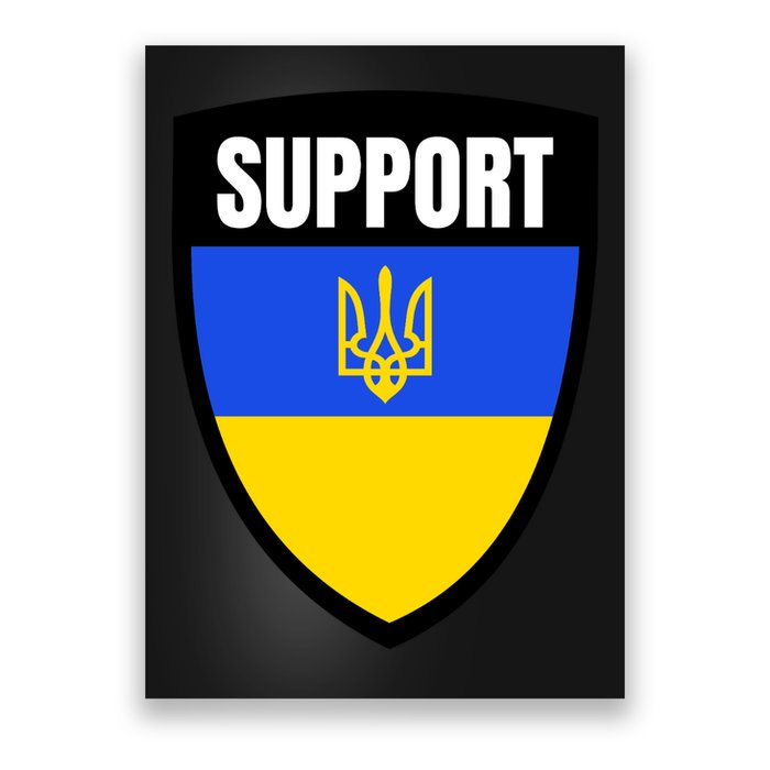 Tatical Support Ukrainian Flag Shield I Stand With Ukraine Military Poster