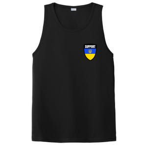 Tatical Support Ukrainian Flag Shield I Stand With Ukraine Military PosiCharge Competitor Tank