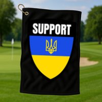 Tatical Support Ukrainian Flag Shield I Stand With Ukraine Military Golf Towel