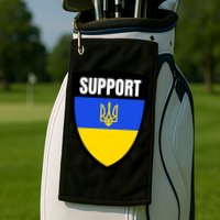 Tatical Support Ukrainian Flag Shield I Stand With Ukraine Military Golf Towel