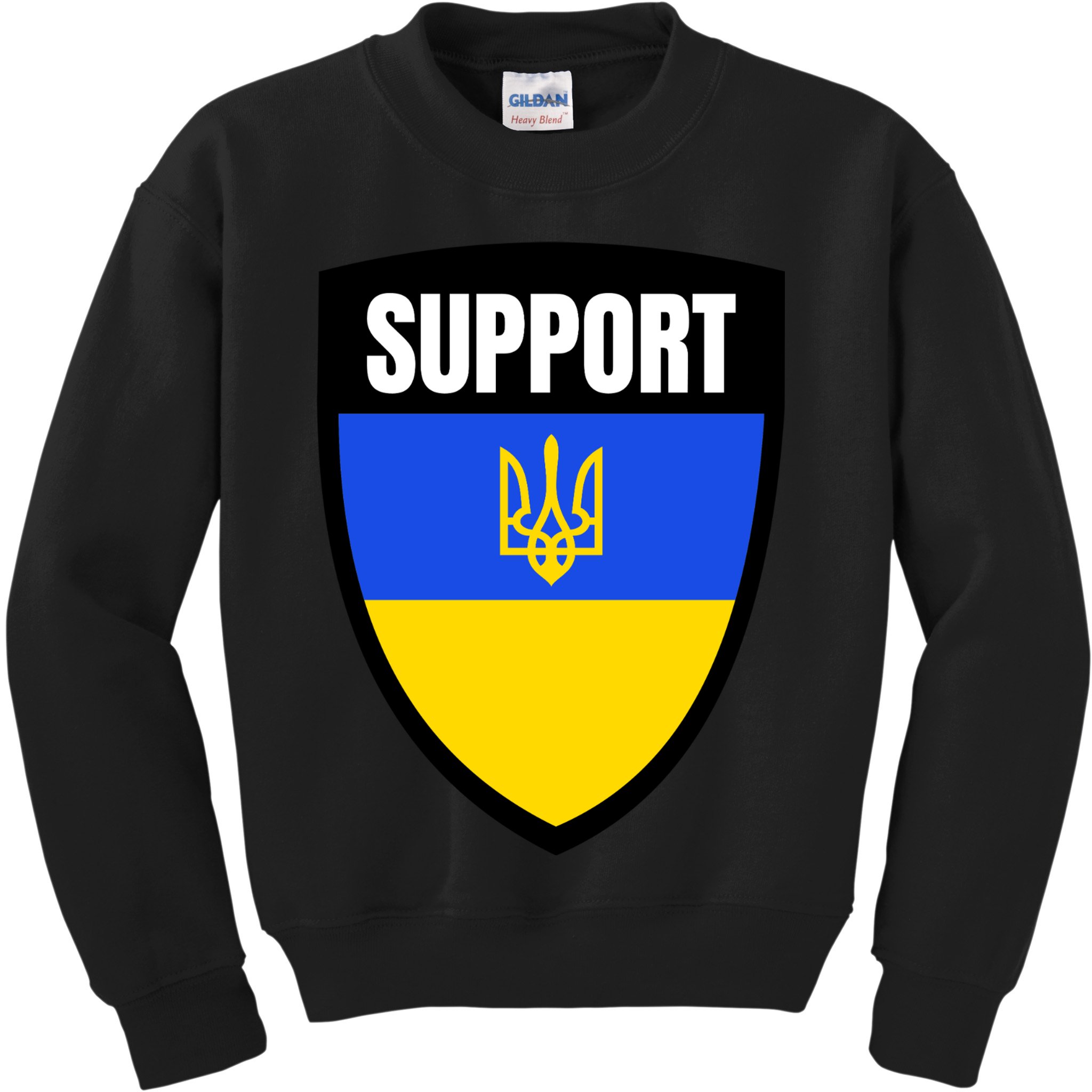 Tatical Support Ukrainian Flag Shield I Stand With Ukraine Military Kids Sweatshirt