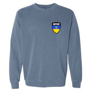 Tatical Support Ukrainian Flag Shield I Stand With Ukraine Military Garment-Dyed Sweatshirt