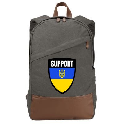 Tatical Support Ukrainian Flag Shield I Stand With Ukraine Military Cotton Canvas Backpack