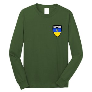 Tatical Support Ukrainian Flag Shield I Stand With Ukraine Military Long Sleeve Shirt