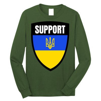 Tatical Support Ukrainian Flag Shield I Stand With Ukraine Military Long Sleeve Shirt