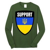 Tatical Support Ukrainian Flag Shield I Stand With Ukraine Military Long Sleeve Shirt
