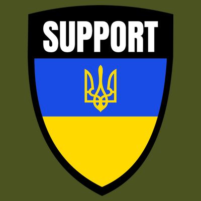 Tatical Support Ukrainian Flag Shield I Stand With Ukraine Military T-Shirt