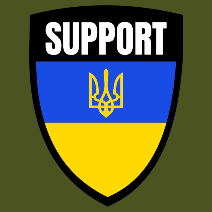 Tatical Support Ukrainian Flag Shield I Stand With Ukraine Military T-Shirt