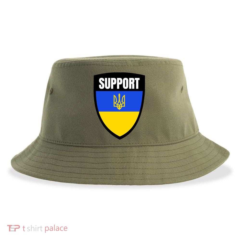 Tatical Support Ukrainian Flag Shield I Stand With Ukraine Military Sustainable Bucket Hat