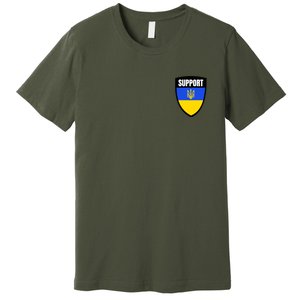 Tatical Support Ukrainian Flag Shield I Stand With Ukraine Military Premium T-Shirt