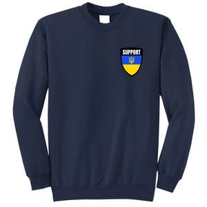 Tatical Support Ukrainian Flag Shield I Stand With Ukraine Military Sweatshirt