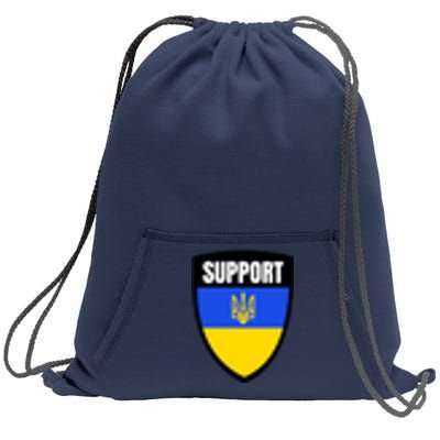 Tatical Support Ukrainian Flag Shield I Stand With Ukraine Military Sweatshirt Cinch Pack Bag