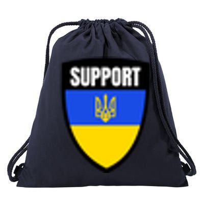 Tatical Support Ukrainian Flag Shield I Stand With Ukraine Military Drawstring Bag