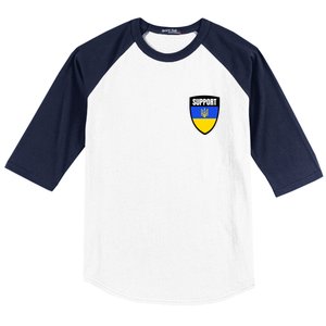 Tatical Support Ukrainian Flag Shield I Stand With Ukraine Military Baseball Sleeve Shirt