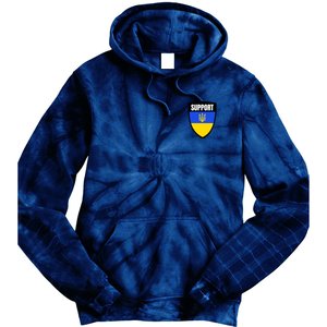 Tatical Support Ukrainian Flag Shield I Stand With Ukraine Military Tie Dye Hoodie