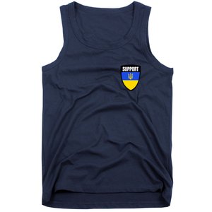 Tatical Support Ukrainian Flag Shield I Stand With Ukraine Military Tank Top