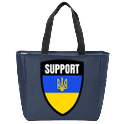 Tatical Support Ukrainian Flag Shield I Stand With Ukraine Military Zip Tote Bag