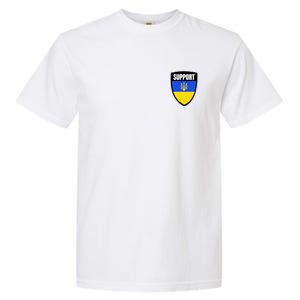 Tatical Support Ukrainian Flag Shield I Stand With Ukraine Military Garment-Dyed Heavyweight T-Shirt