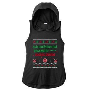 Tech Support Ugly Christmas Funny Computer It Nerd Xmas Long Sleeve Ladies PosiCharge Tri-Blend Wicking Draft Hoodie Tank