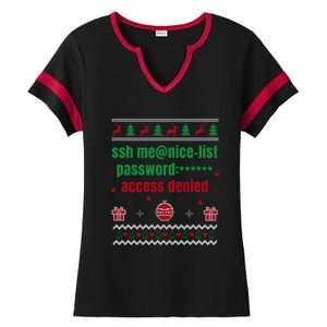 Tech Support Ugly Christmas Funny Computer It Nerd Xmas Long Sleeve Ladies Halftime Notch Neck Tee