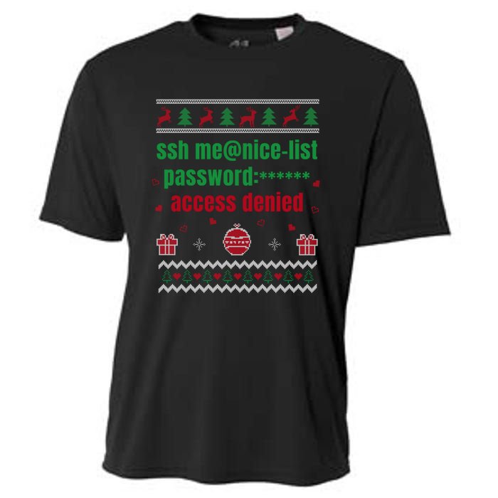 Tech Support Ugly Christmas Funny Computer It Nerd Xmas Long Sleeve Cooling Performance Crew T-Shirt