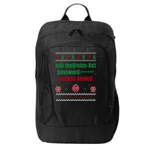 Tech Support Ugly Christmas Funny Computer It Nerd Xmas Long Sleeve City Backpack