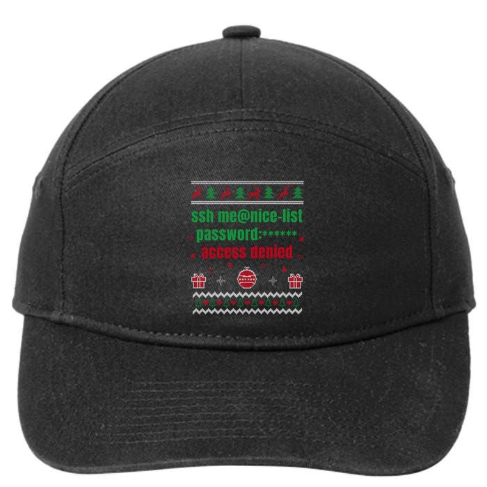 Tech Support Ugly Christmas Funny Computer It Nerd Xmas Long Sleeve 7-Panel Snapback Hat