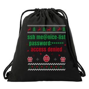 Tech Support Ugly Christmas Funny Computer It Nerd Xmas Long Sleeve Drawstring Bag