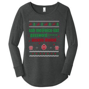 Tech Support Ugly Christmas Funny Computer It Nerd Xmas Long Sleeve Women's Perfect Tri Tunic Long Sleeve Shirt