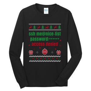 Tech Support Ugly Christmas Funny Computer It Nerd Xmas Long Sleeve Tall Long Sleeve T-Shirt