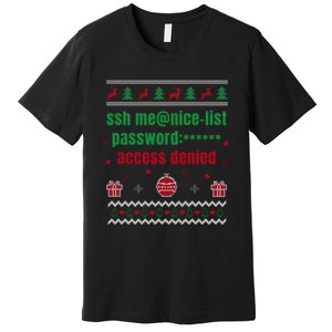 Tech Support Ugly Christmas Funny Computer It Nerd Xmas Long Sleeve Premium T-Shirt