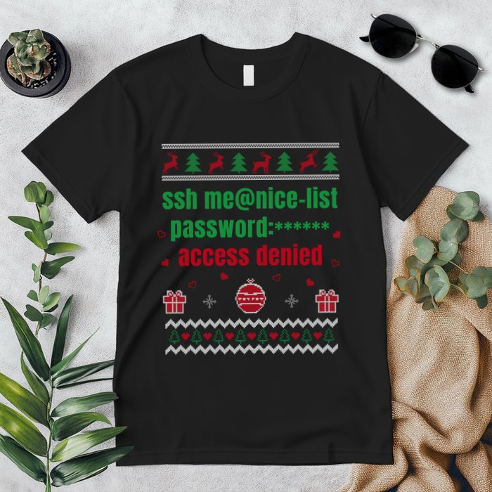 Tech Support Ugly Christmas Funny Computer It Nerd Xmas Long Sleeve Premium T-Shirt