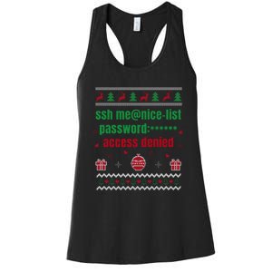 Tech Support Ugly Christmas Funny Computer It Nerd Xmas Long Sleeve Women's Racerback Tank