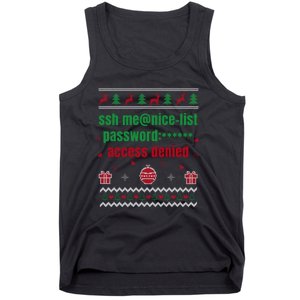 Tech Support Ugly Christmas Funny Computer It Nerd Xmas Long Sleeve Tank Top