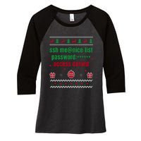 Tech Support Ugly Christmas Funny Computer It Nerd Xmas Long Sleeve Women's Tri-Blend 3/4-Sleeve Raglan Shirt