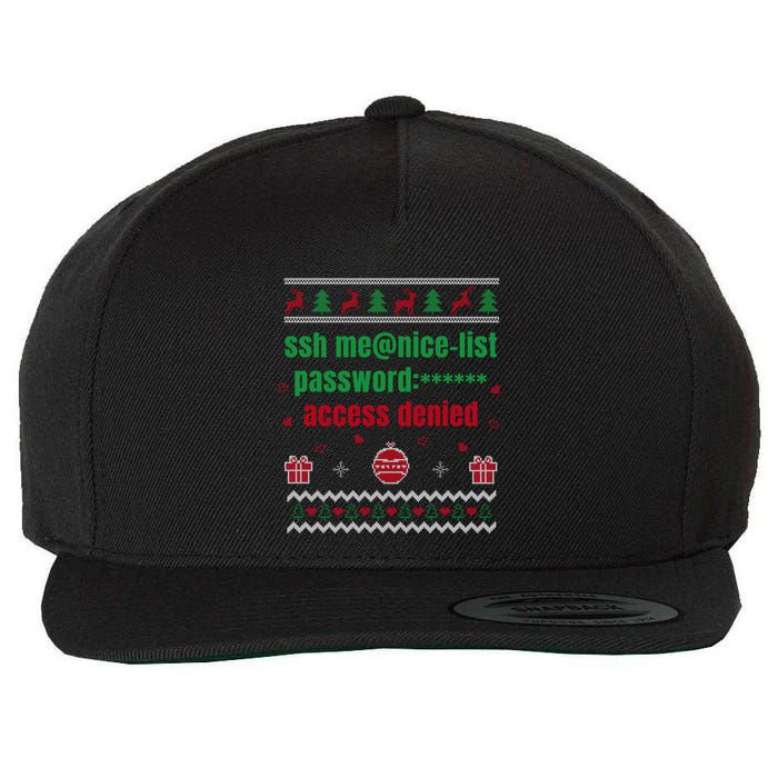 Tech Support Ugly Christmas Funny Computer It Nerd Xmas Long Sleeve Wool Snapback Cap