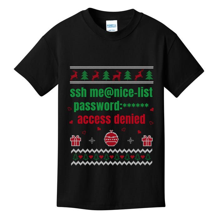 Tech Support Ugly Christmas Funny Computer It Nerd Xmas Long Sleeve Kids T-Shirt