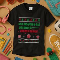 Tech Support Ugly Christmas Funny Computer It Nerd Xmas Long Sleeve Kids T-Shirt