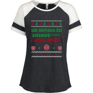 Tech Support Ugly Christmas Funny Computer It Nerd Xmas Long Sleeve Enza Ladies Jersey Colorblock Tee