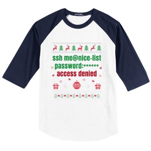 Tech Support Ugly Christmas Funny Computer It Nerd Xmas Long Sleeve Baseball Sleeve Shirt