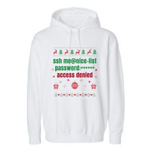 Tech Support Ugly Christmas Funny Computer It Nerd Xmas Long Sleeve Garment-Dyed Fleece Hoodie