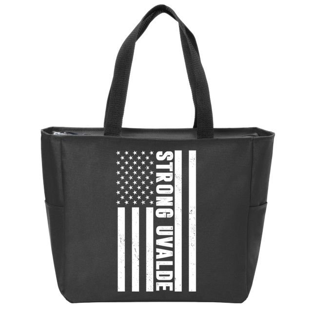 Texas Strong Uvalde United States Flag Zip Tote Bag