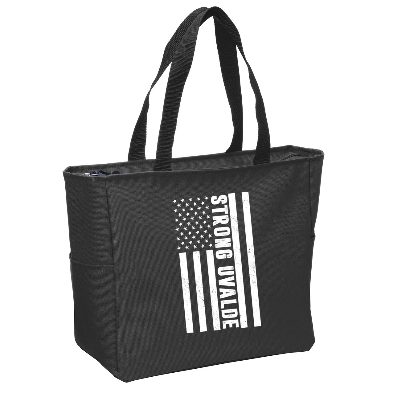 Texas Strong Uvalde United States Flag Zip Tote Bag