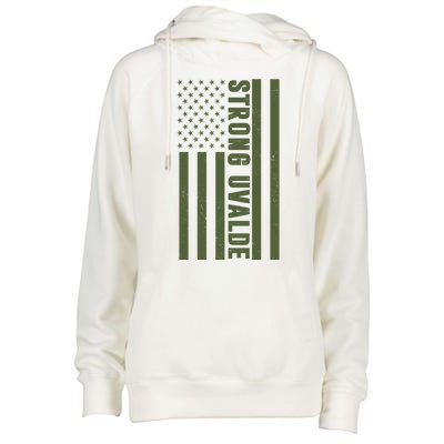 Texas Strong Uvalde United States Flag Womens Funnel Neck Pullover Hood