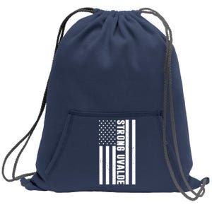 Texas Strong Uvalde United States Flag Sweatshirt Cinch Pack Bag