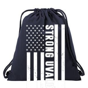 Texas Strong Uvalde United States Flag Drawstring Bag