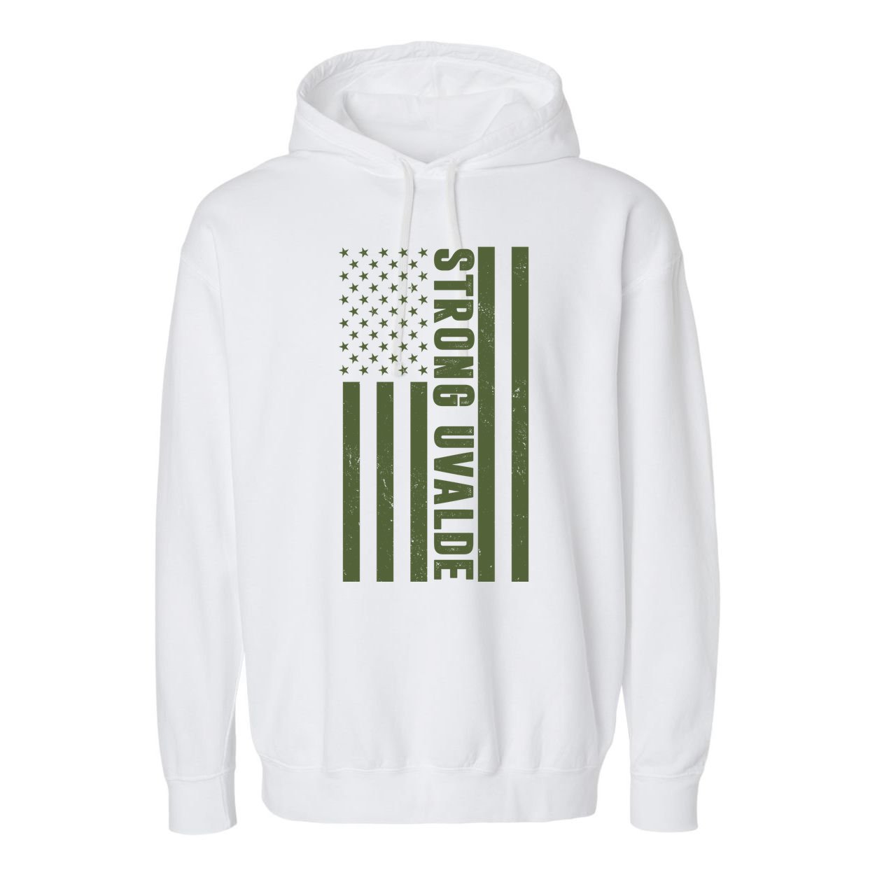 Texas Strong Uvalde United States Flag Garment-Dyed Fleece Hoodie