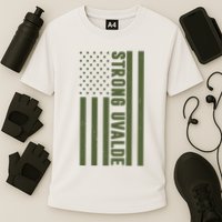 Texas Strong Uvalde United States Flag Cooling Performance Crew T-Shirt